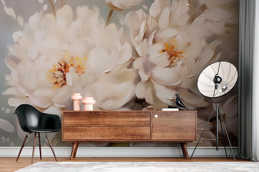 Wall murals Painting of white flowers - Image 2