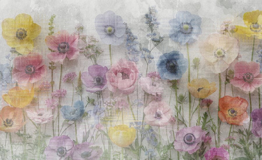 Group of flowers on a white background