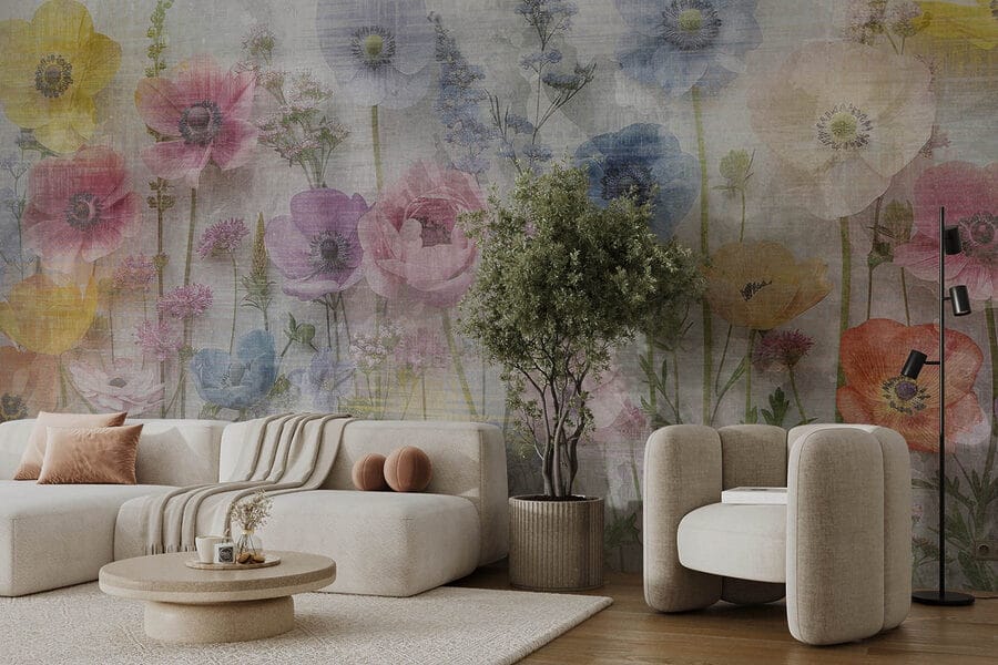 Group of flowers on a white background
