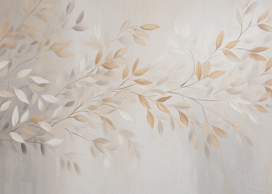 Delicate leaves in soft hues.