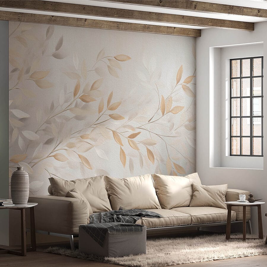 Delicate leaves in soft hues.
