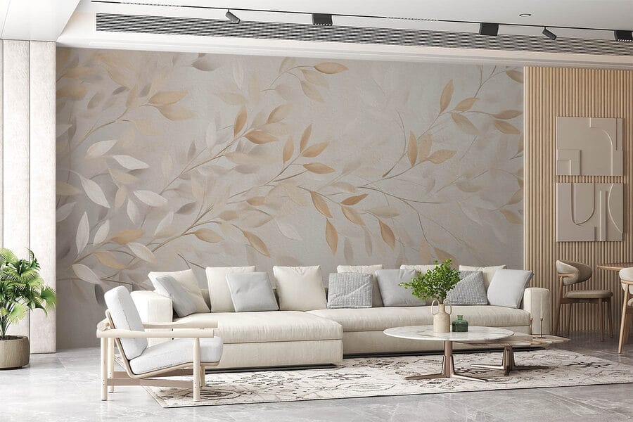 Delicate leaves in soft hues.