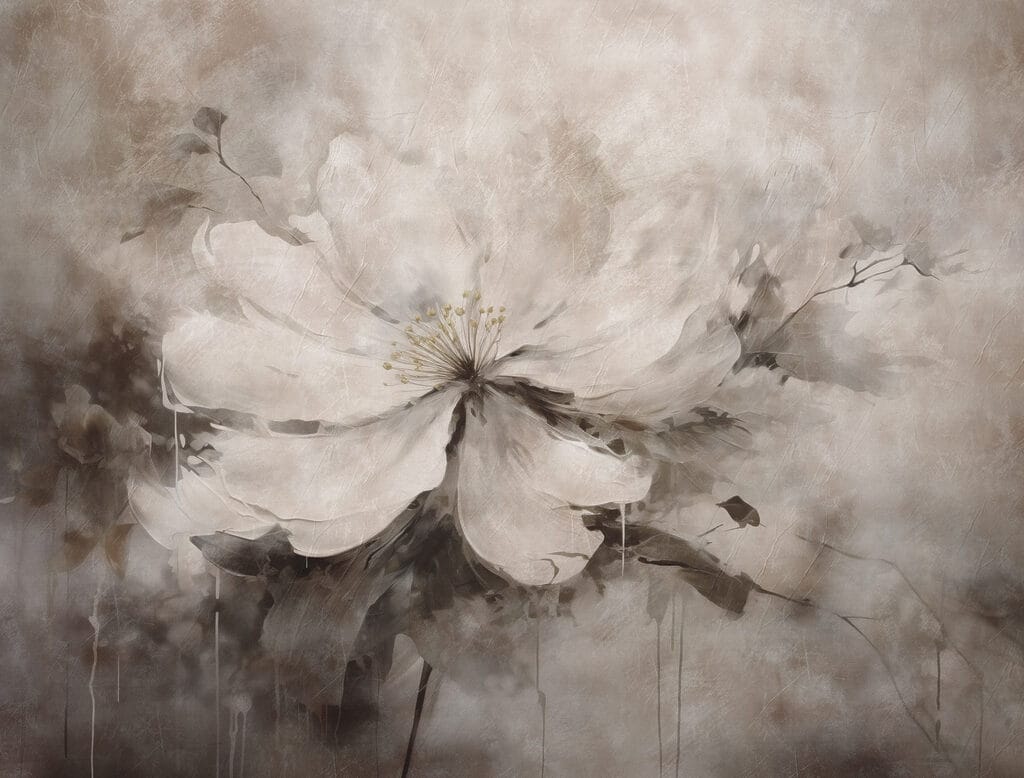 Painting of a white flower Painting of a white flower