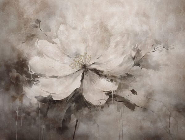 Painting of a white flower Painting of a white flower