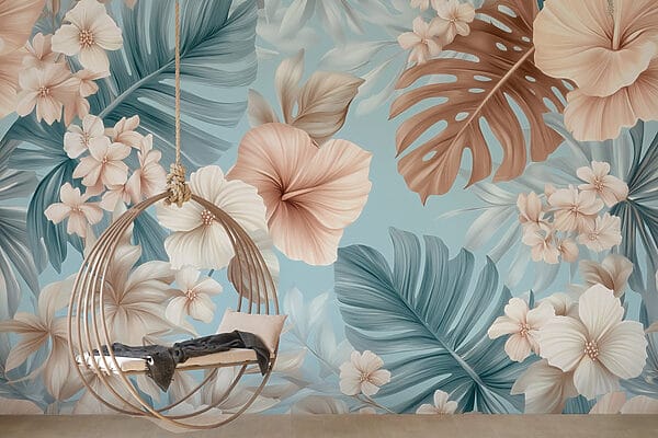 Floral pattern with white and brown flowers Floral pattern with white and brown flowers