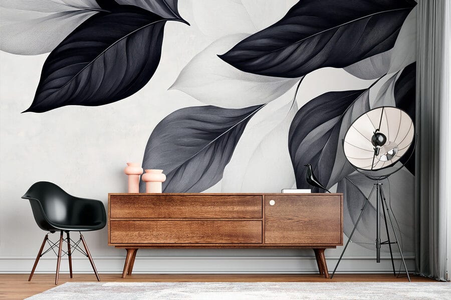 Elegant leaves in monochrome tones. Elegant leaves in monochrome tones.