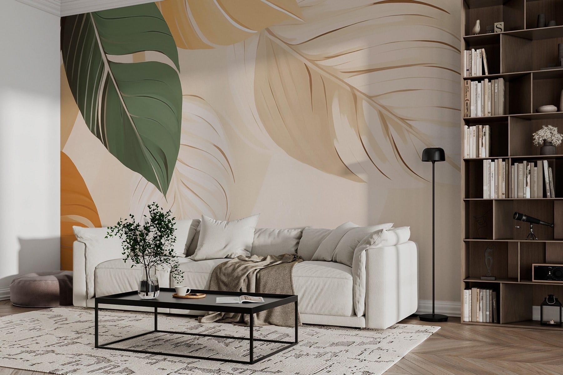 Beautiful leaves in soft colors