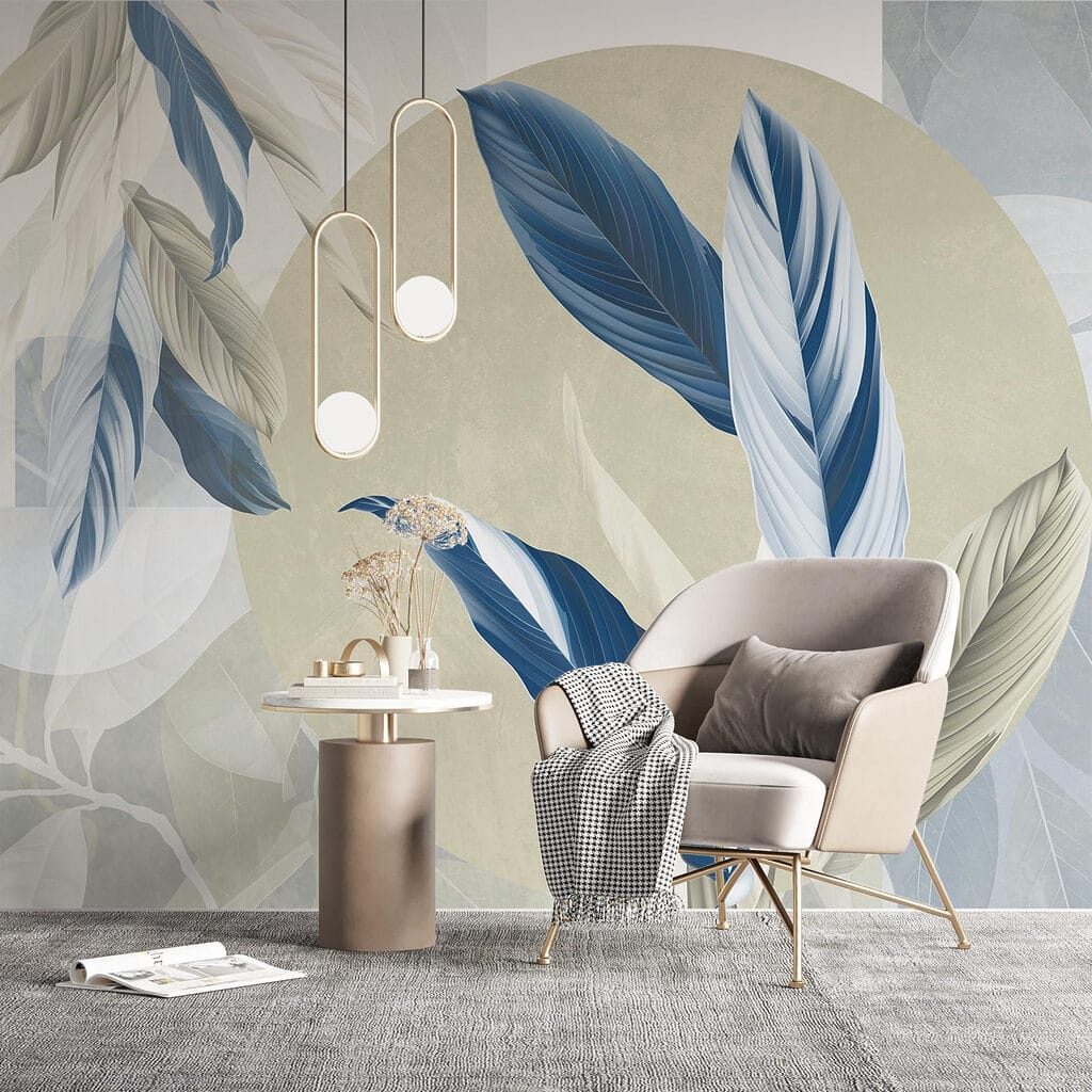 Serene leaves in calming hues