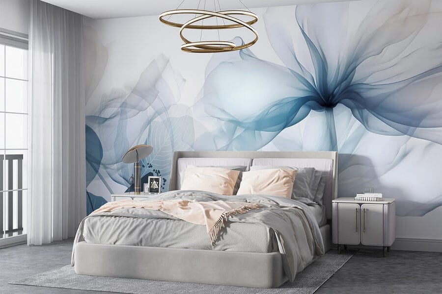Wall murals Delicate floral shades in soft hues
