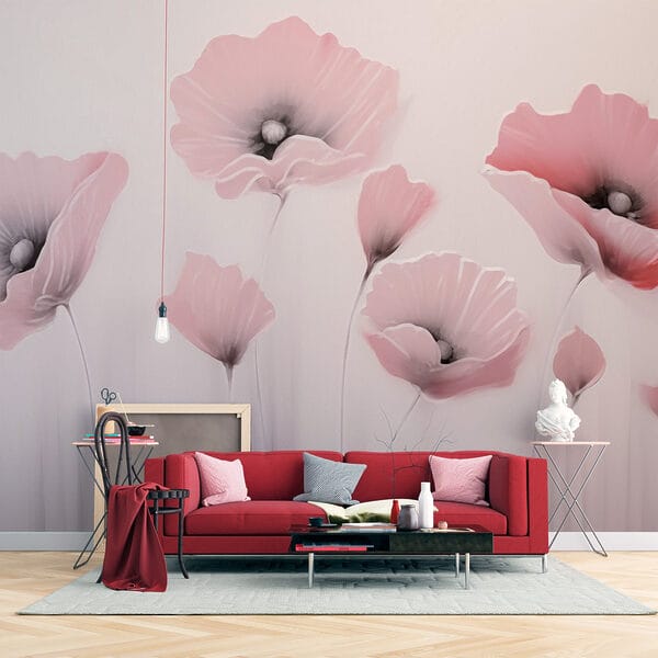 Wall murals Wall murals Painting of flowers on a wall (SKU: w03056)