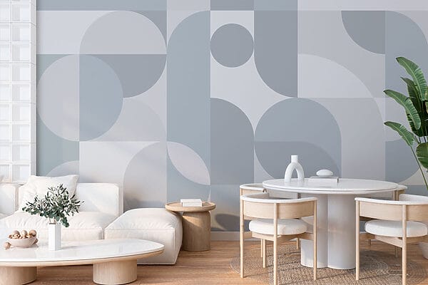 Wall murals Grey and white geometric pattern