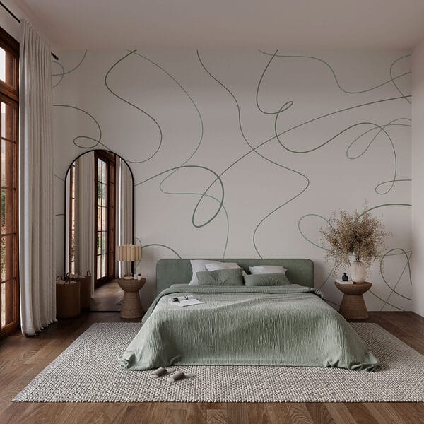 Wall murals Green lines on a white background (SKU: w03061v2) Wall murals Wall murals Green lines on a white background (SKU: w03061v2)