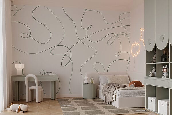 Green lines on a white background