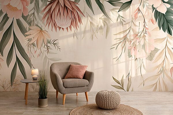 Floral border with leaves and flowers w03019pig59mr 600x400 - Floral border with leaves and flowers - tegory