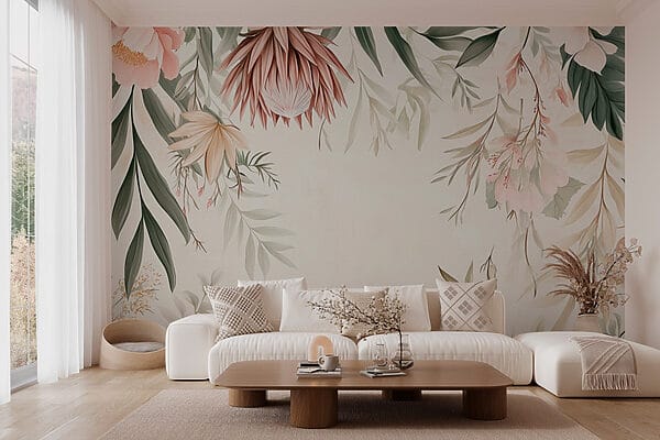 Floral border with leaves and flowers w03019pig2r 600x400 - Floral border with leaves and flowers - tegory