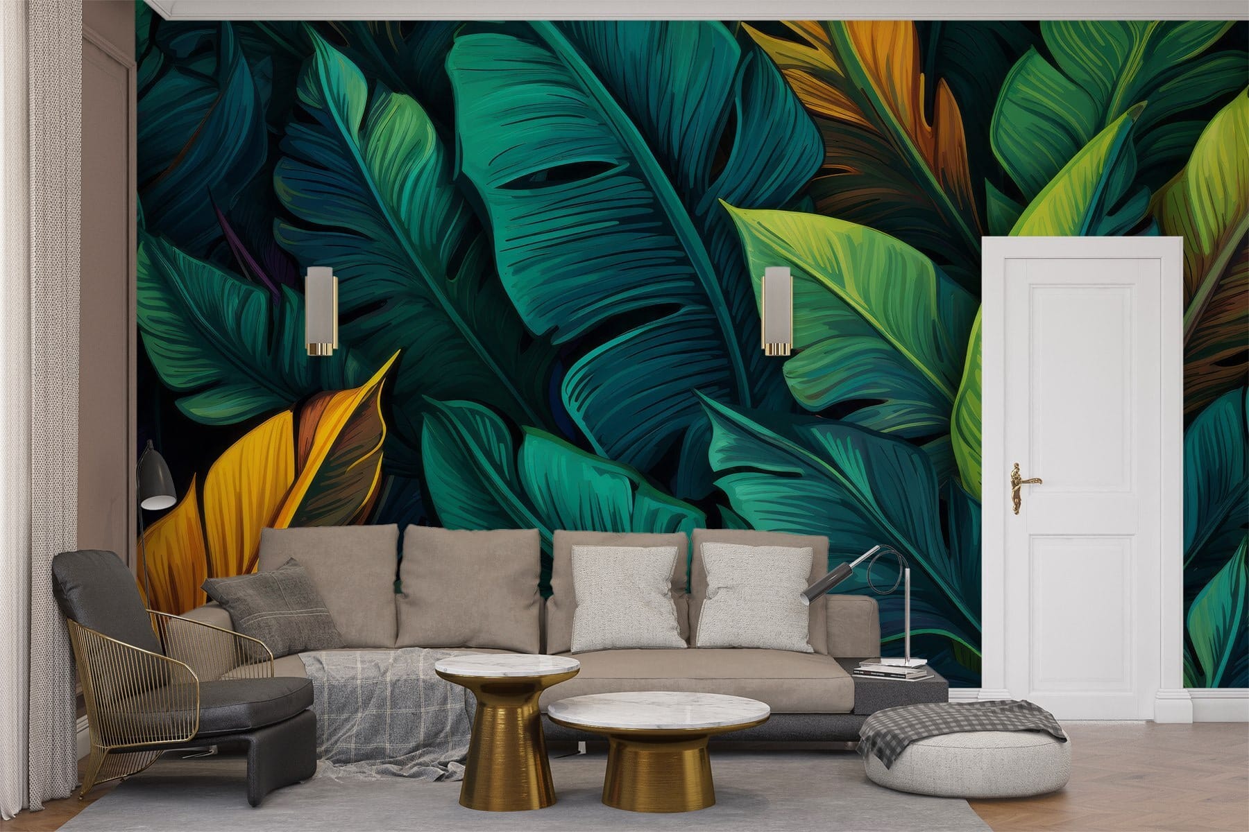 Group of colorful leaves