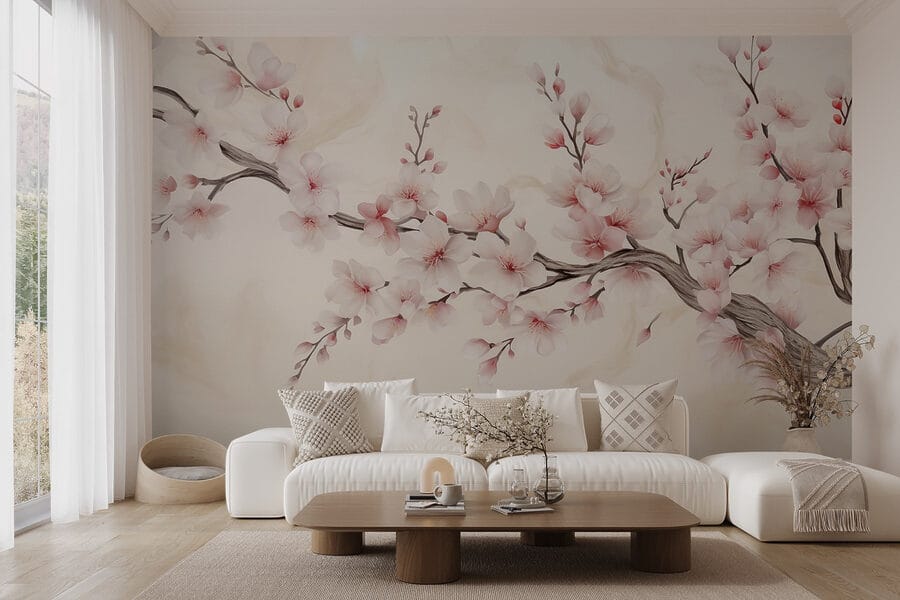 Wall murals Branch with flowers on it - Image 2