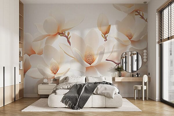 Wall murals Group of white flowers (SKU: w08745) Wall murals Wall murals Group of white flowers (SKU: w08745)