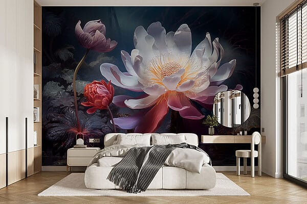 Wall murals Wall murals Majestic blooms in tranquil waters (SKU: w08747)
