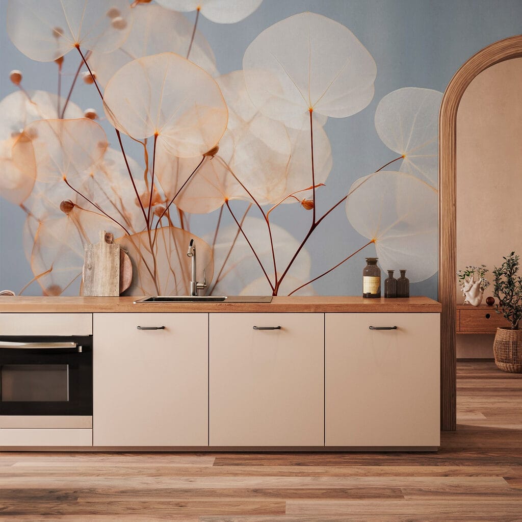 Delicate leaves gently swaying in light