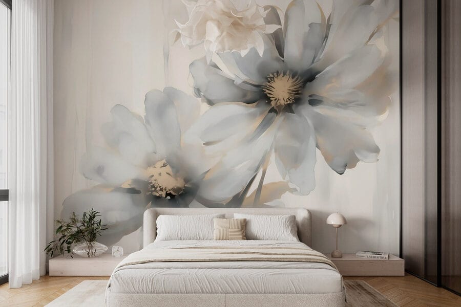 Wall murals Delicate blooms in soft hues