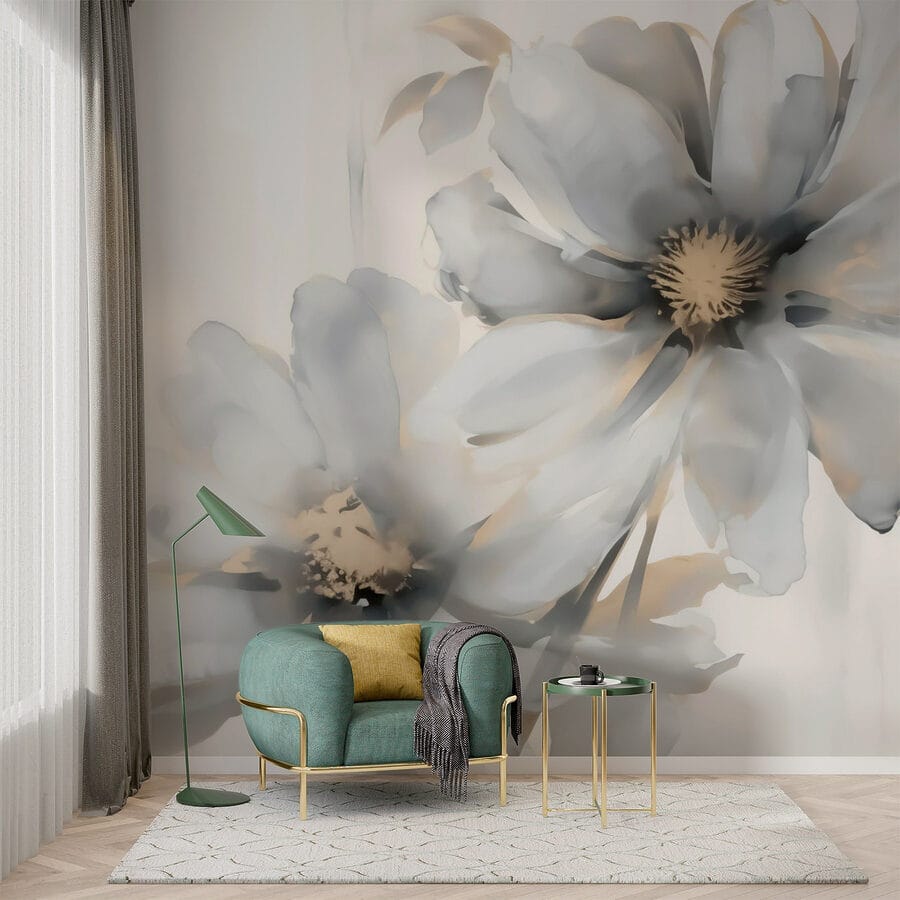 Wall murals Delicate blooms in soft hues - Image 2