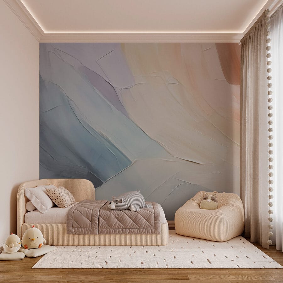 Wall murals Abstract waves in soft colors. - Image 2