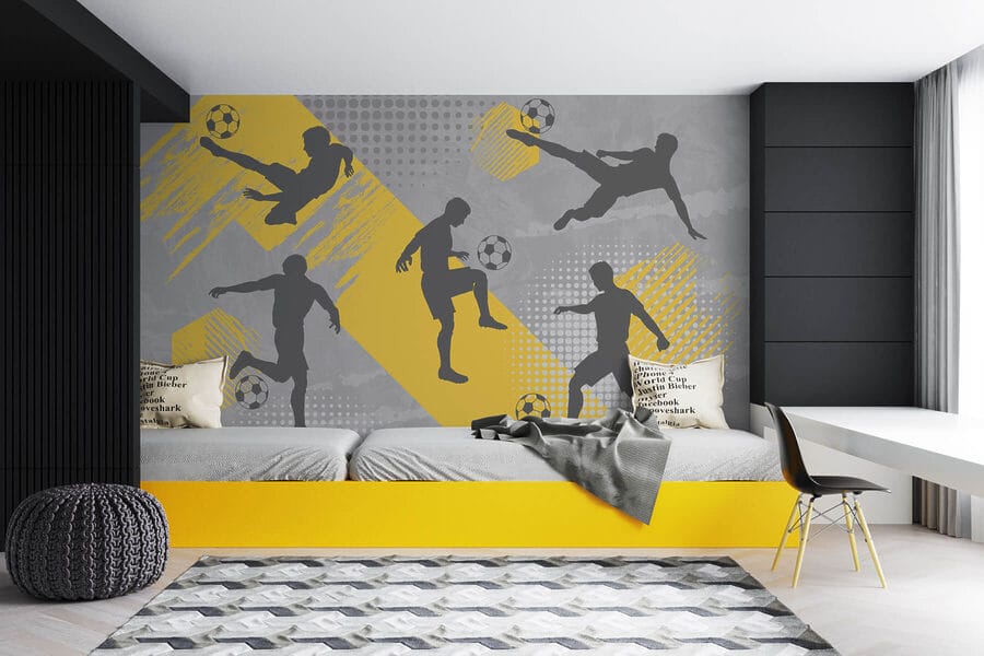 Group of men playing football