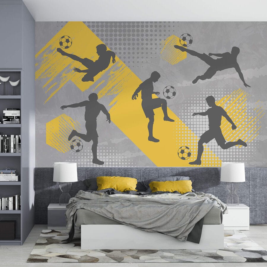 Group of men playing football