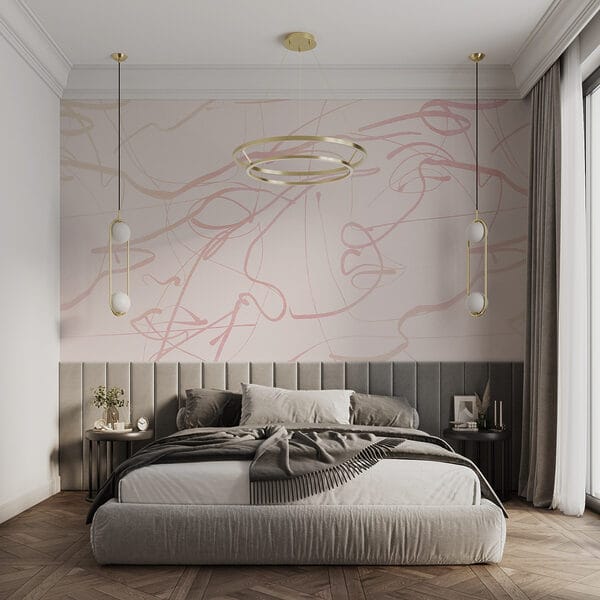 Wall murals Pink lines on a white background (SKU: w08763) Wall murals Wall murals Pink lines on a white background (SKU: w08763)