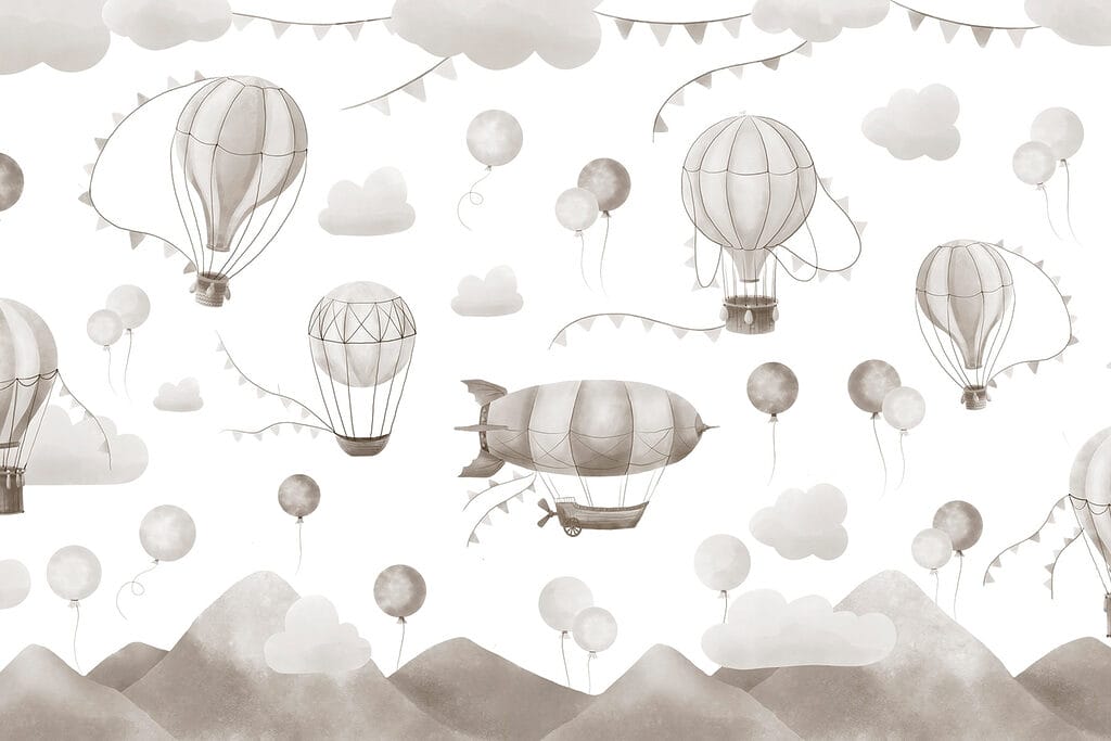 Pattern of hot air balloons and mountains w08765v1p 1024x683 - Pattern of hot air balloons and mountains