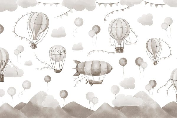 Pattern of hot air balloons and mountains w08765v1p 600x400 - Pattern of hot air balloons and mountains