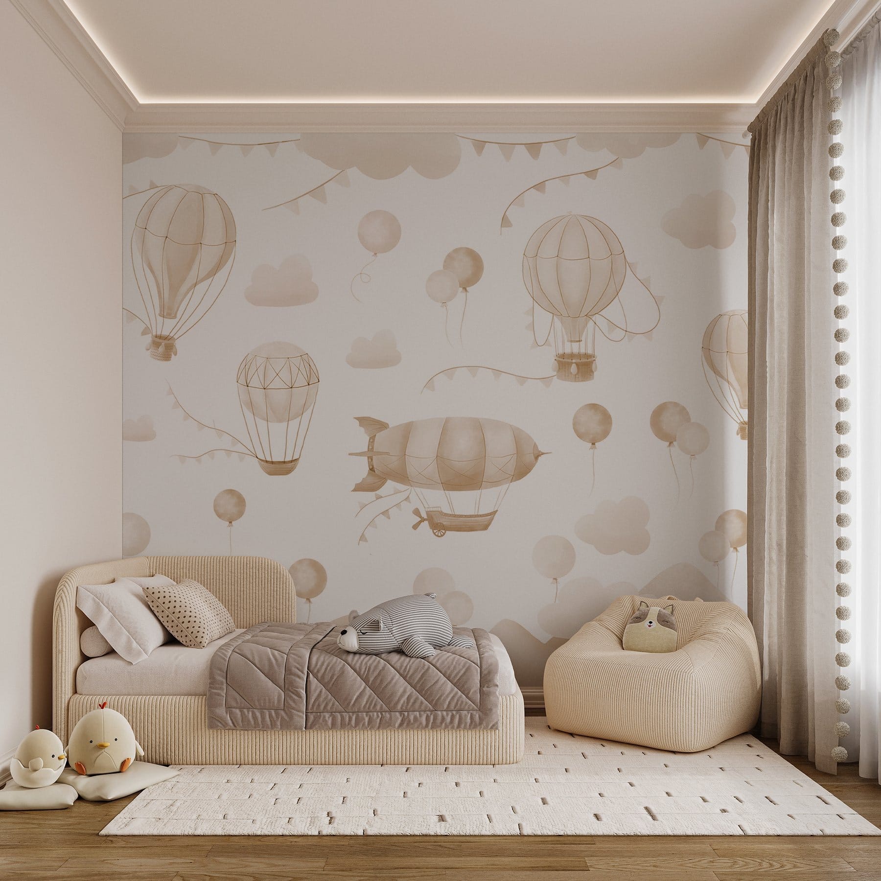 Group of hot air balloons and mountains Group of hot air balloons and mountains