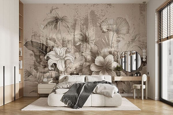 Delicate floral sketch in soft tones Delicate floral sketch in soft tones