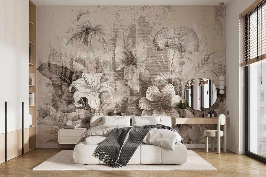 Delicate floral sketch in soft tones Delicate floral sketch in soft tones