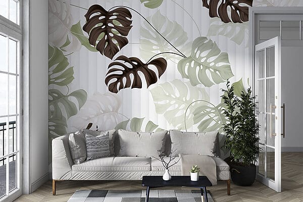 Pattern of leaves on a white background Pattern of leaves on a white background