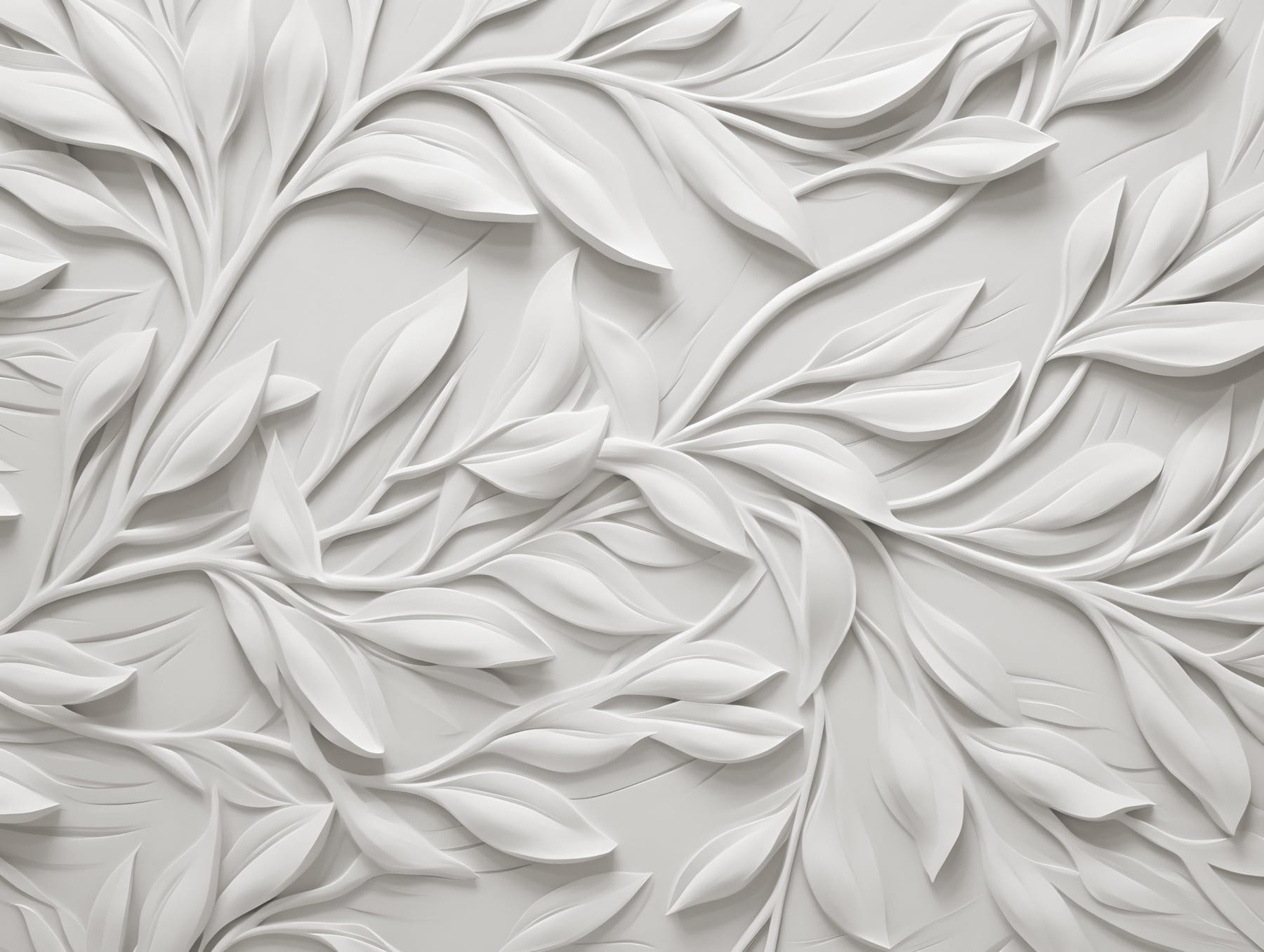 White wall with leaves White wall with leaves