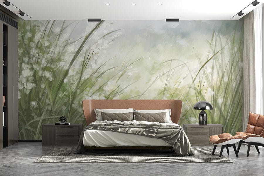Wall murals Painting of a field of grass - Image 3