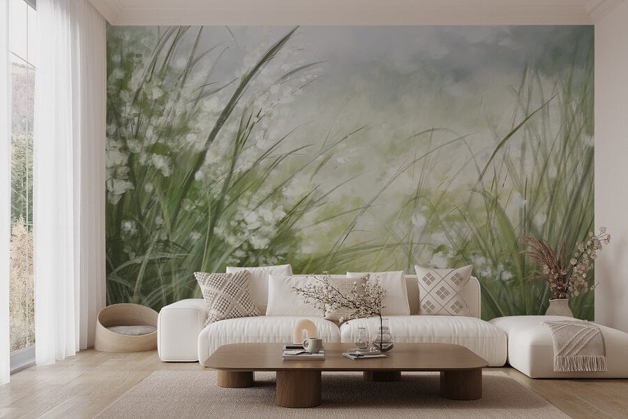 Wall murals Painting of a field of grass - Image 6