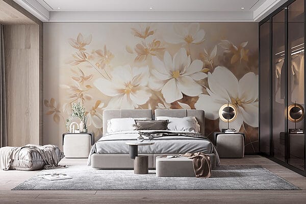 Painting of white flowers Painting of white flowers