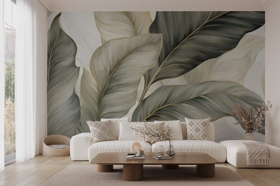 Lush leaves in soft hues