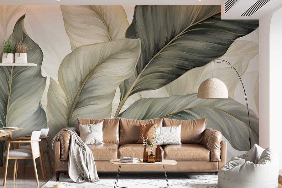 Lush leaves in soft hues
