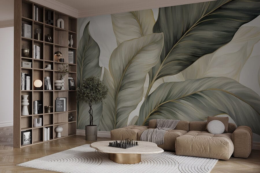 Lush leaves in soft hues