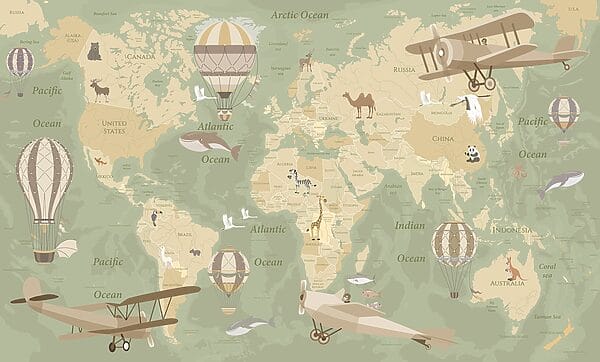 A map of the world with airplanes and hot air balloons u36066v2p 600x362 - A map of the world with airplanes and hot air balloons