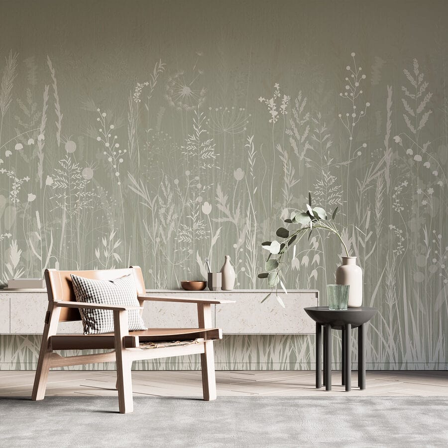 Wall murals Field of grass and flowers - Image 2