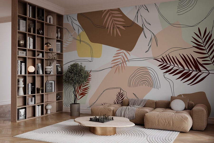 Wall murals Pattern of leaves and shapes - Image 2