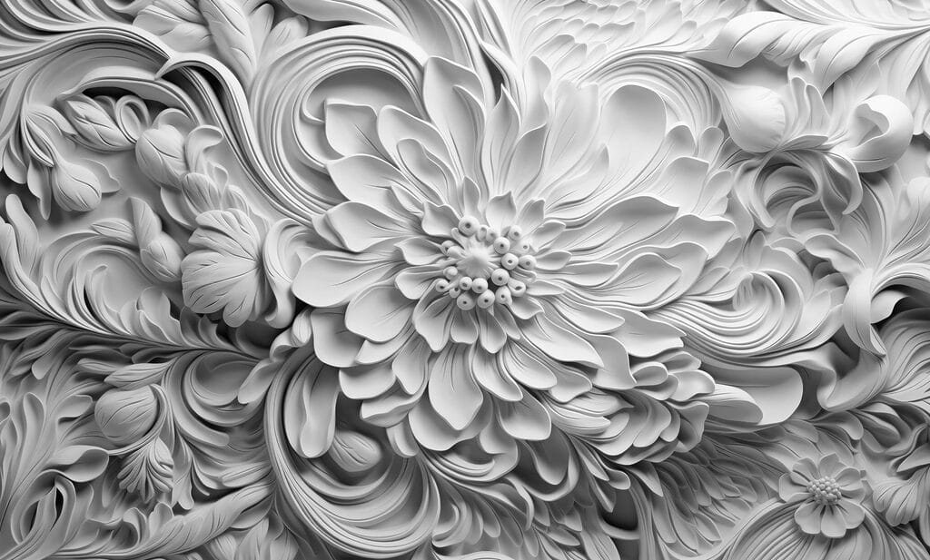 White flower with leaves White flower with leaves