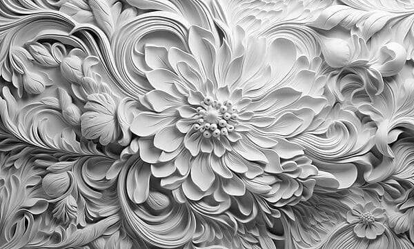 White flower with leaves White flower with leaves