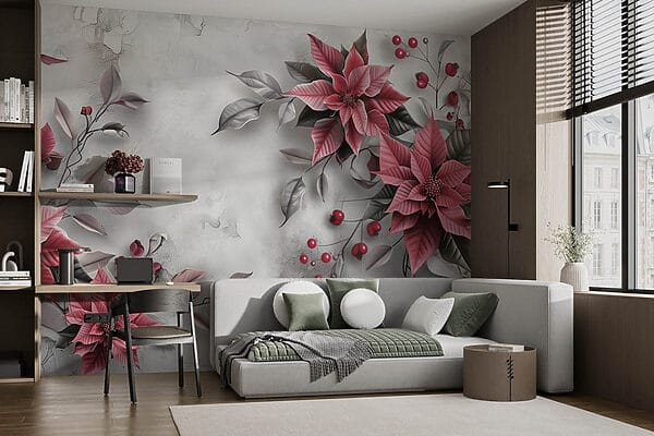 Flowery elegance on a muted backdrop Flowery elegance on a muted backdrop
