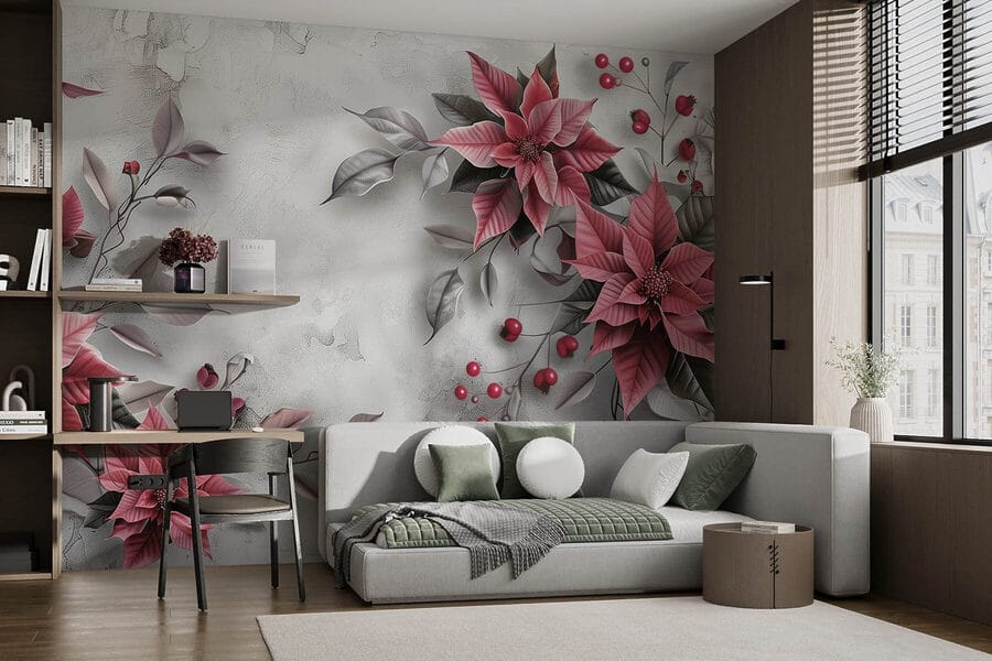 Flowery elegance on a muted backdrop Flowery elegance on a muted backdrop